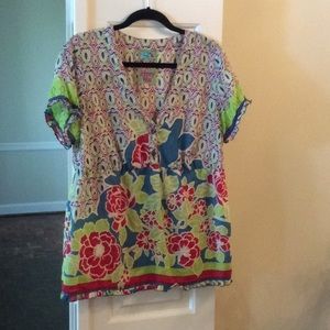 Johnny Was Silk Blouse, M